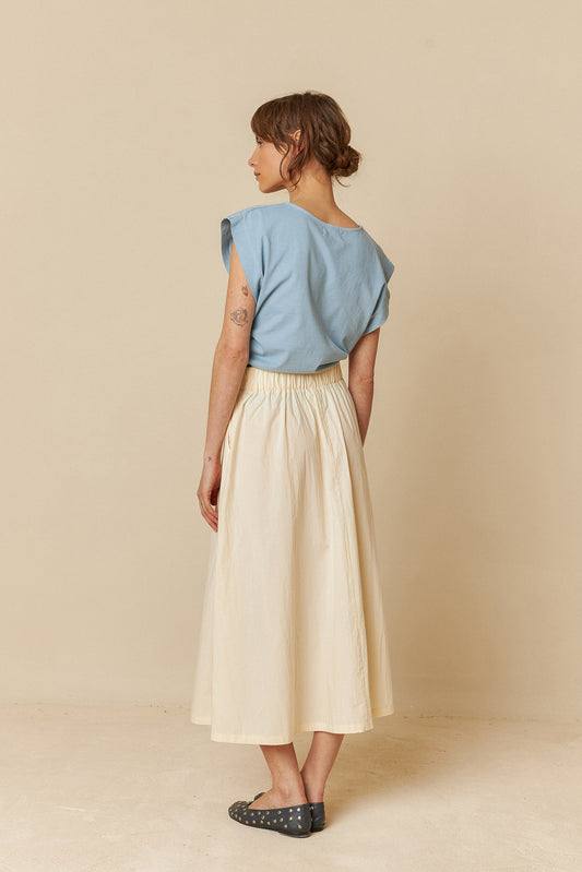 POPLIN MIDI SKIRT