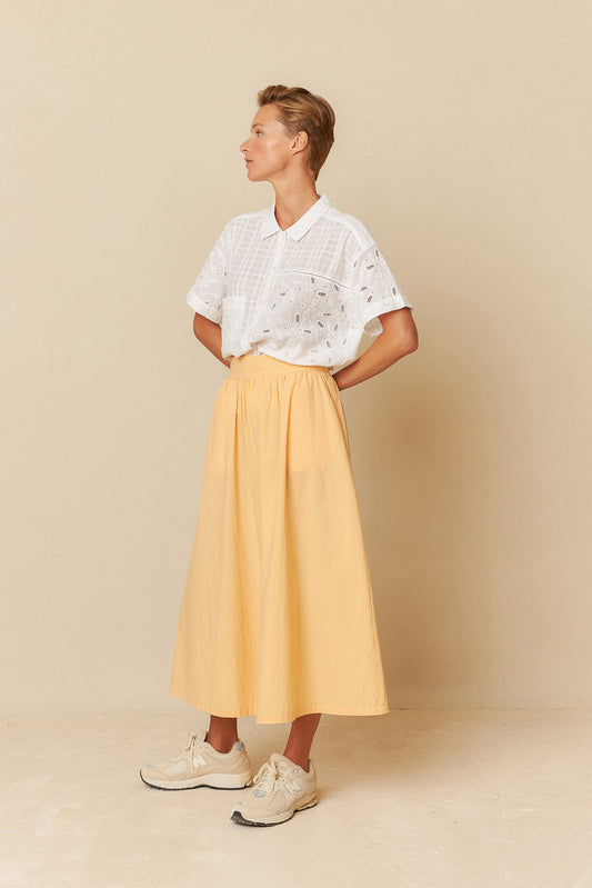 POPLIN MIDI SKIRT