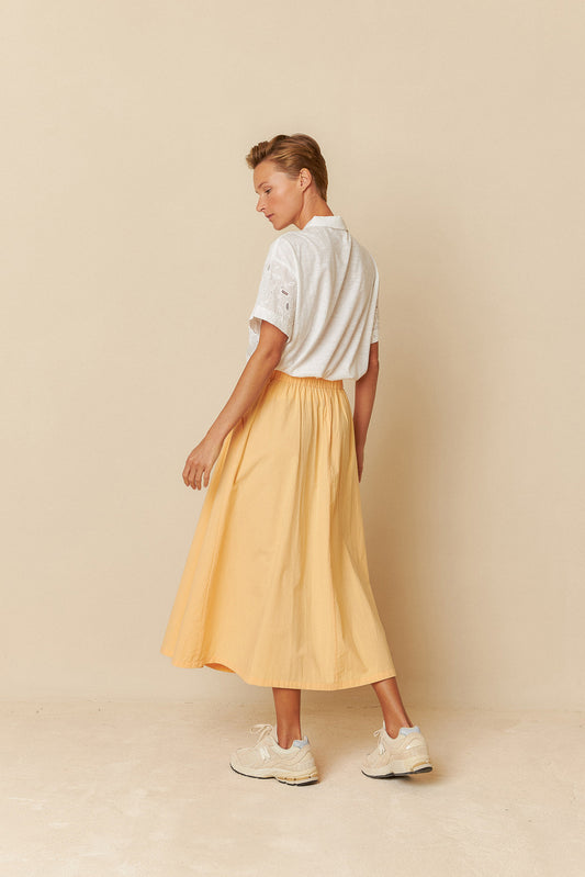 POPLIN MIDI SKIRT