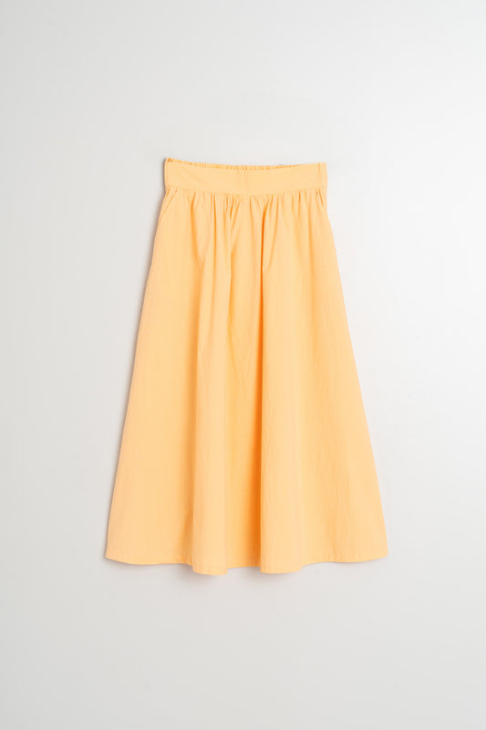POPLIN MIDI SKIRT