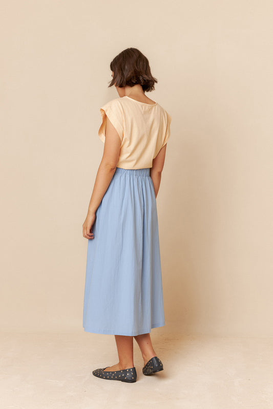 POPLIN MIDI SKIRT
