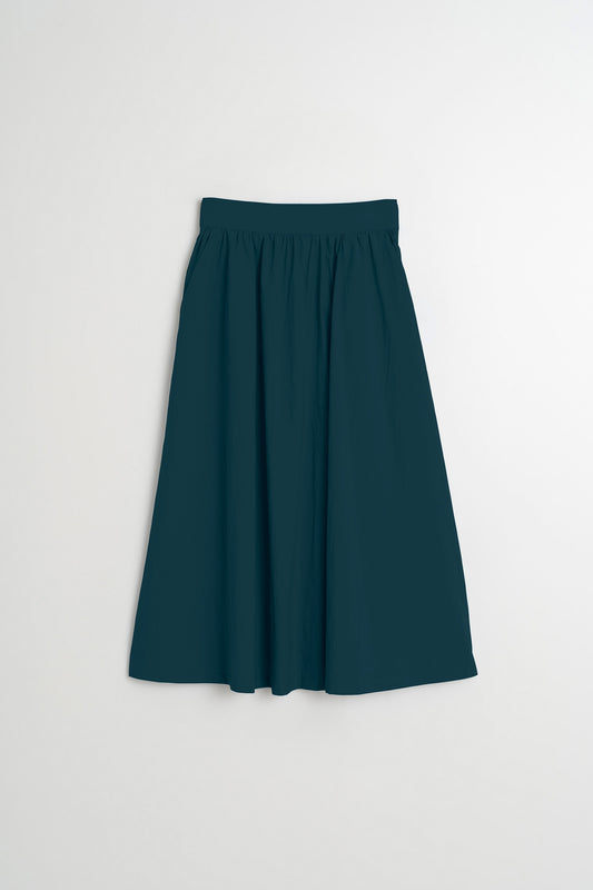 POPLIN MIDI SKIRT