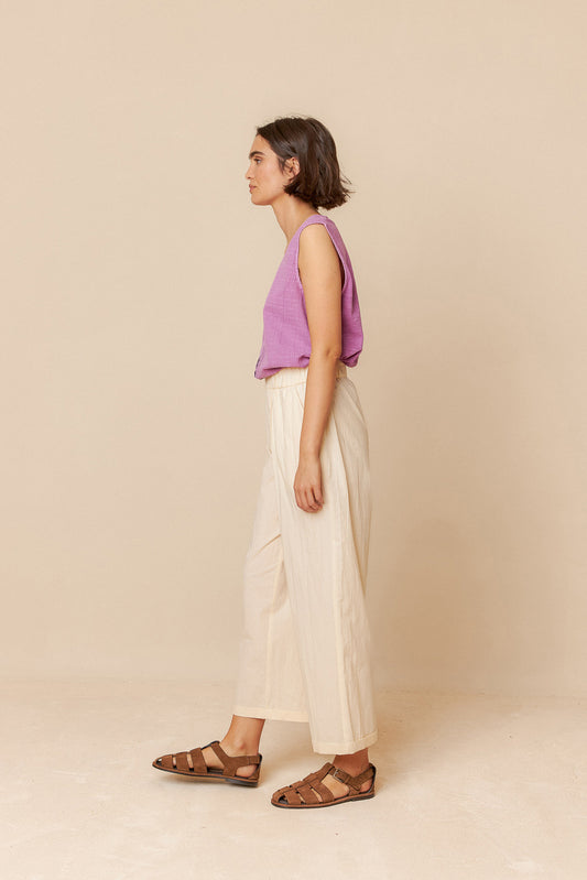 POPLIN CROP PANTS