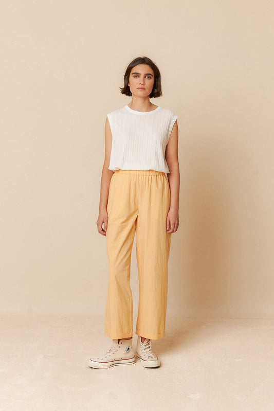POPLIN CROP PANTS