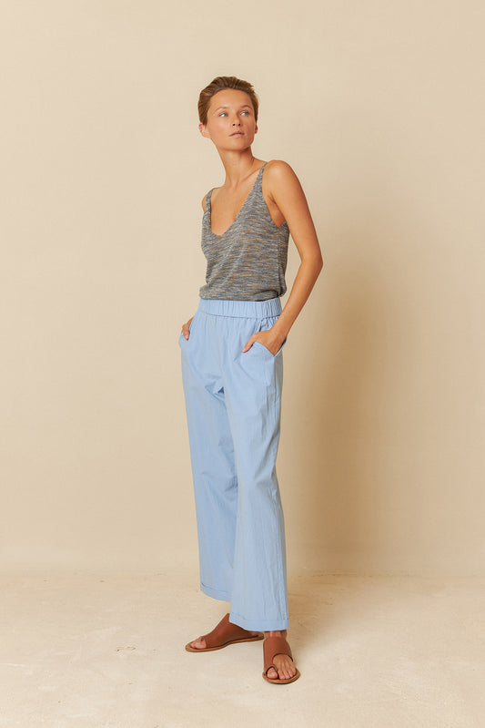 POPLIN CROP PANTS