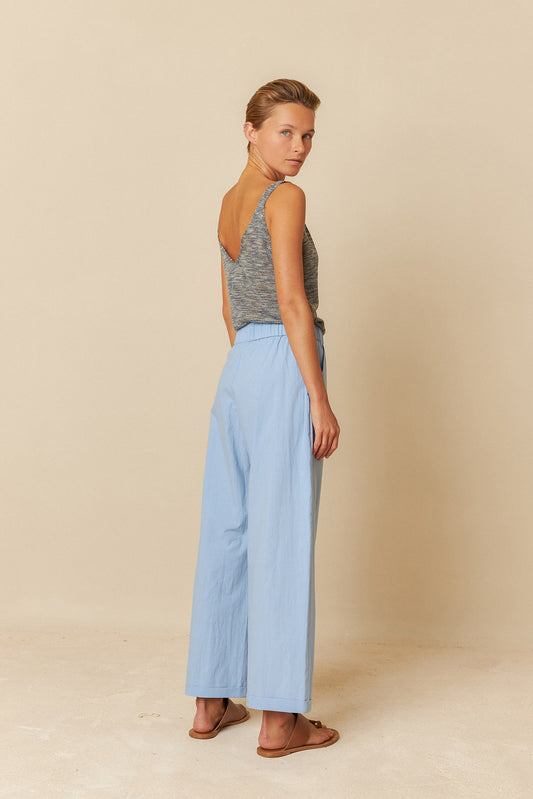 POPLIN CROP PANTS