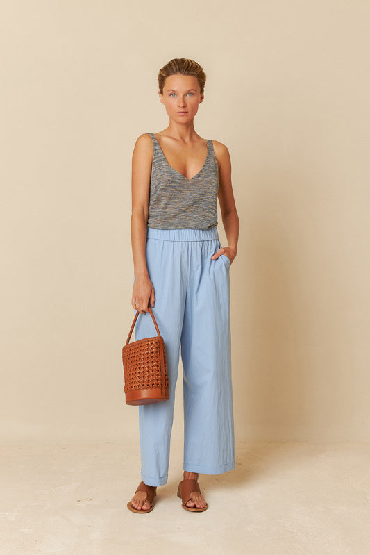 POPLIN CROP PANTS