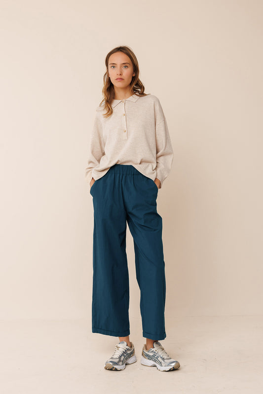POPLIN CROP PANTS