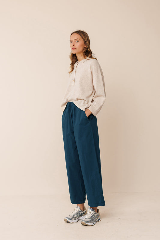 POPLIN CROP PANTS