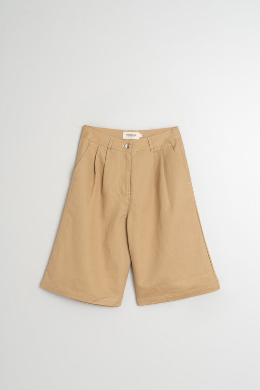 GABARDINE CONTRAST BERMUDA SHORTS