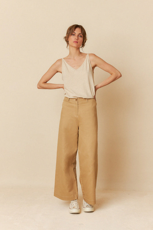 GABARDINE CROP TROUSERS