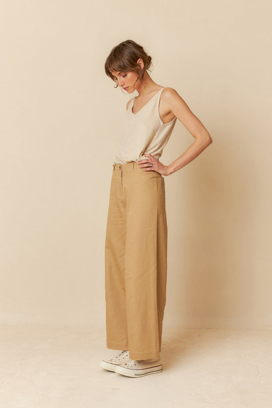 GABARDINE CROP TROUSERS