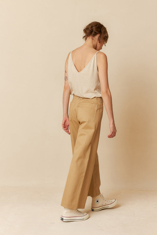 GABARDINE CROP TROUSERS