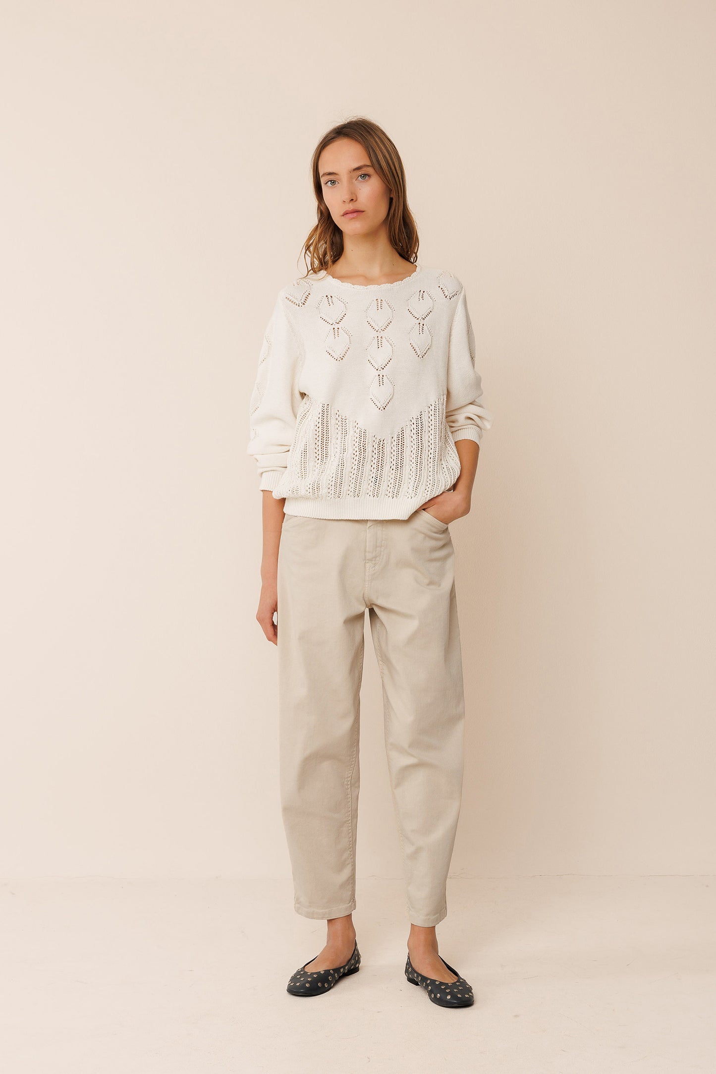 CROCHET EFFECT SWEATER
