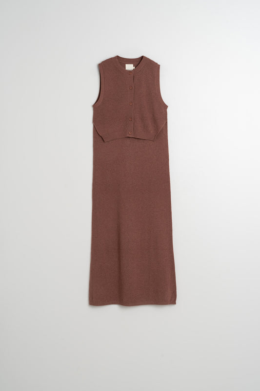 RICE STITCH KNIT DRESS