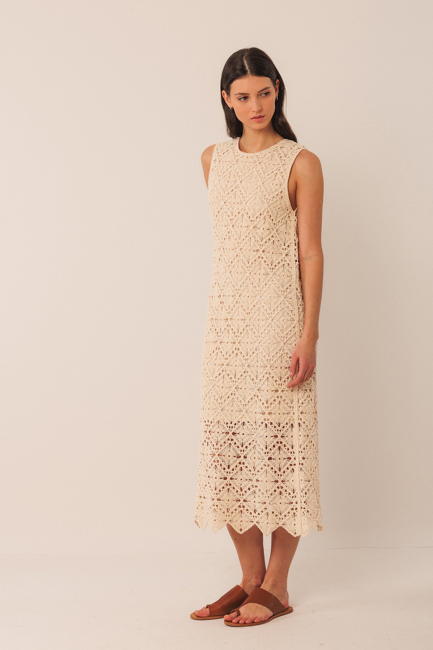 CROCHET MIDI DRESS