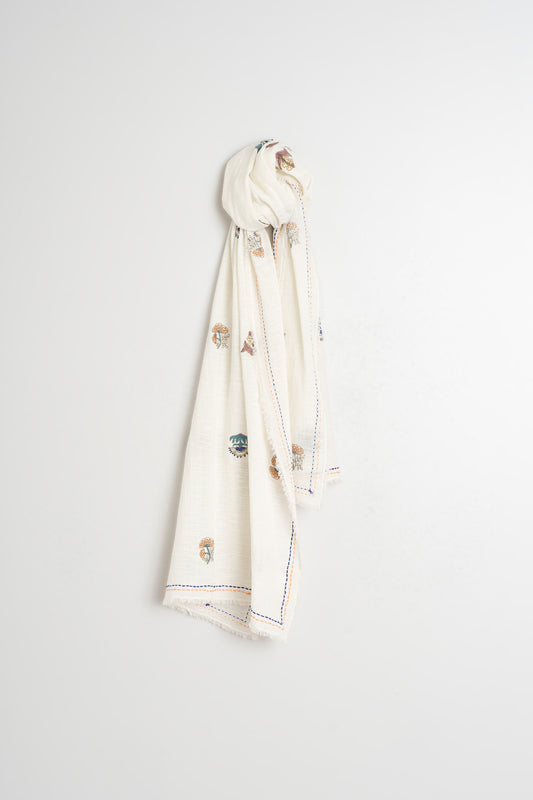 EMBROIDERED BOUQUET SCARF