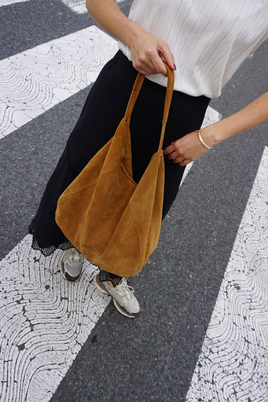SPLIT LEATHER TOTE BAG