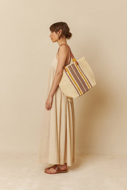TRICOLOR RAFFIA BAG