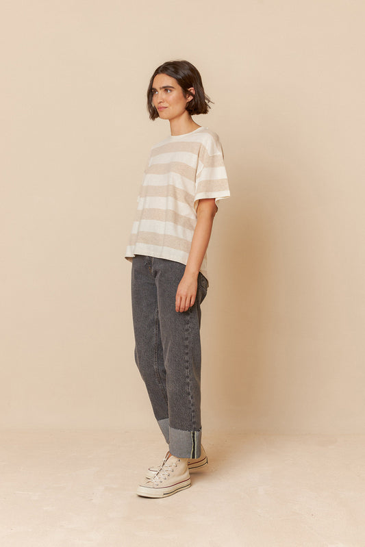 STRIPED CROP T- SHIRT