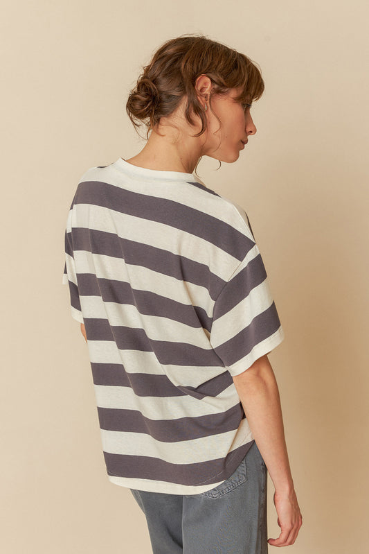 STRIPED CROP T- SHIRT