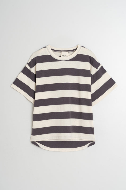 STRIPED CROP T- SHIRT
