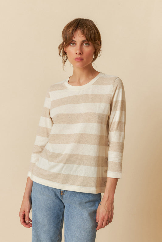 COTTON STRIPED T-SHIRT