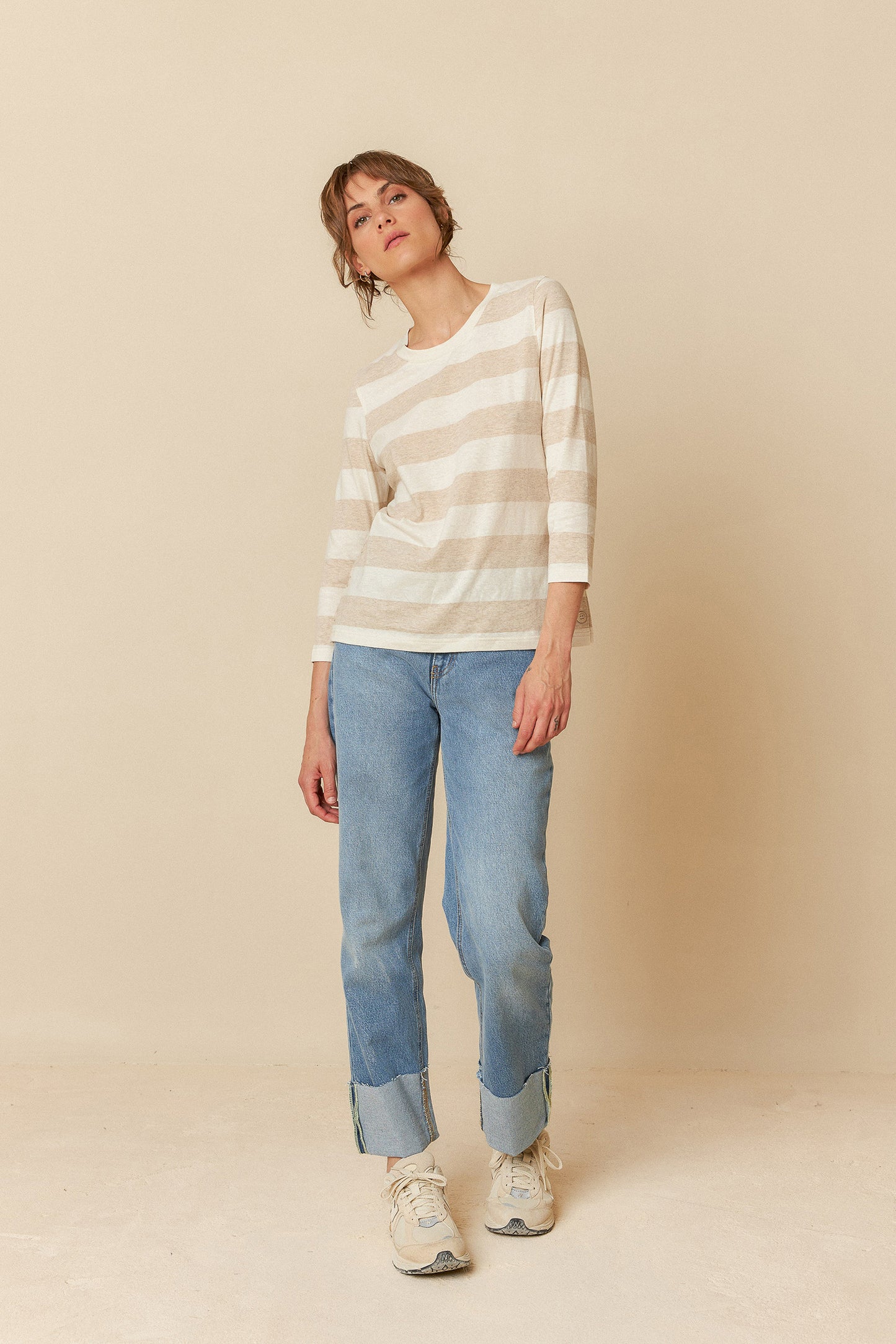 COTTON STRIPED T-SHIRT