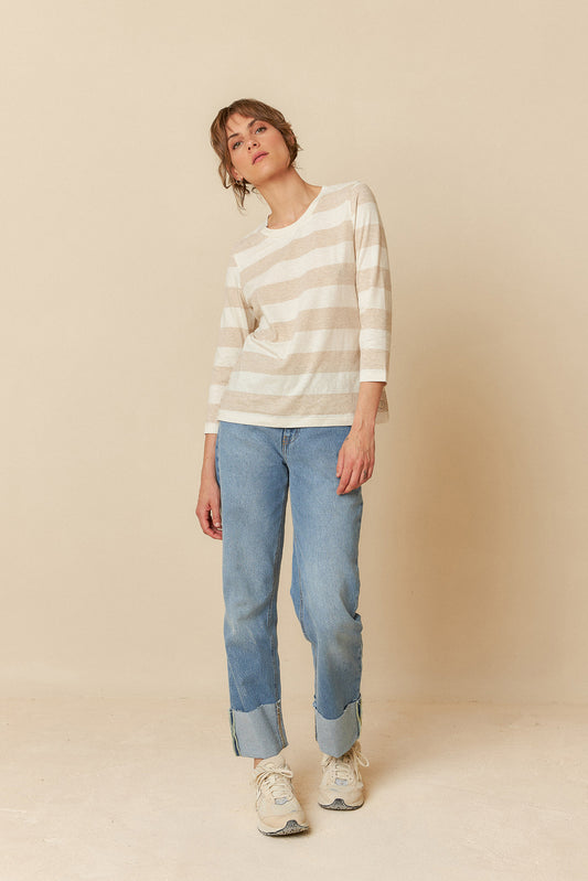 COTTON STRIPED T-SHIRT