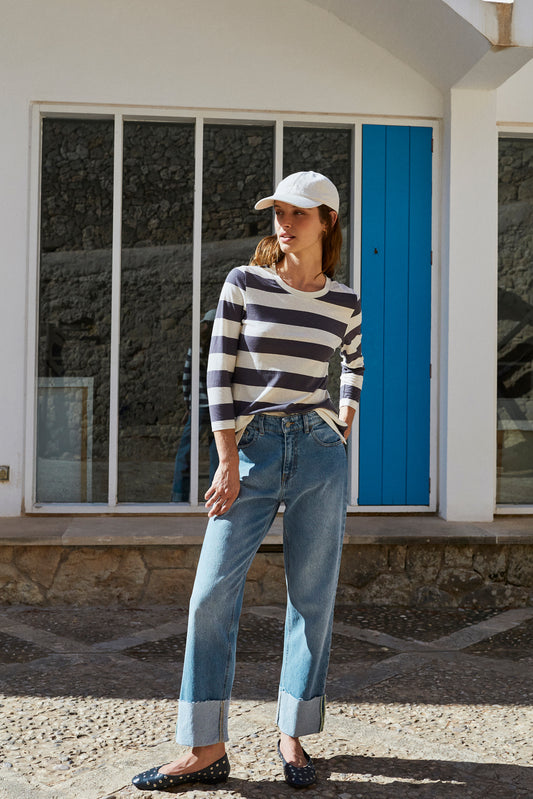 COTTON STRIPED T-SHIRT
