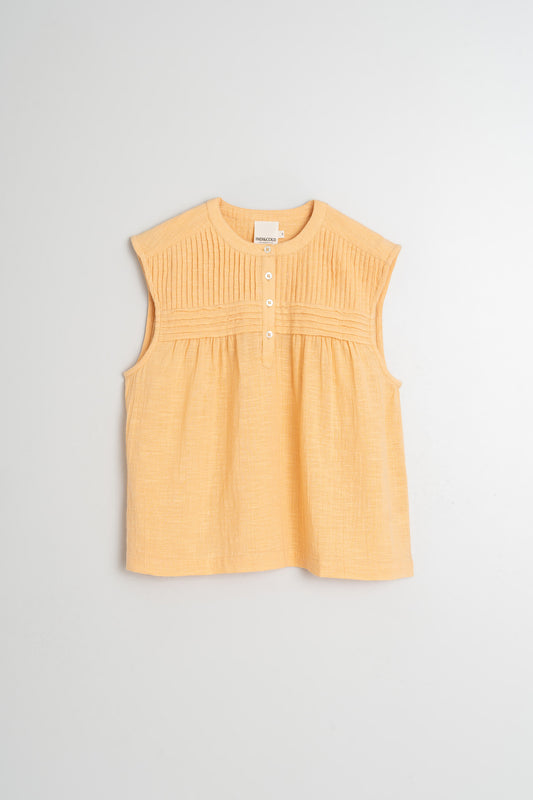 GAUZE PLEATED BLOUSE