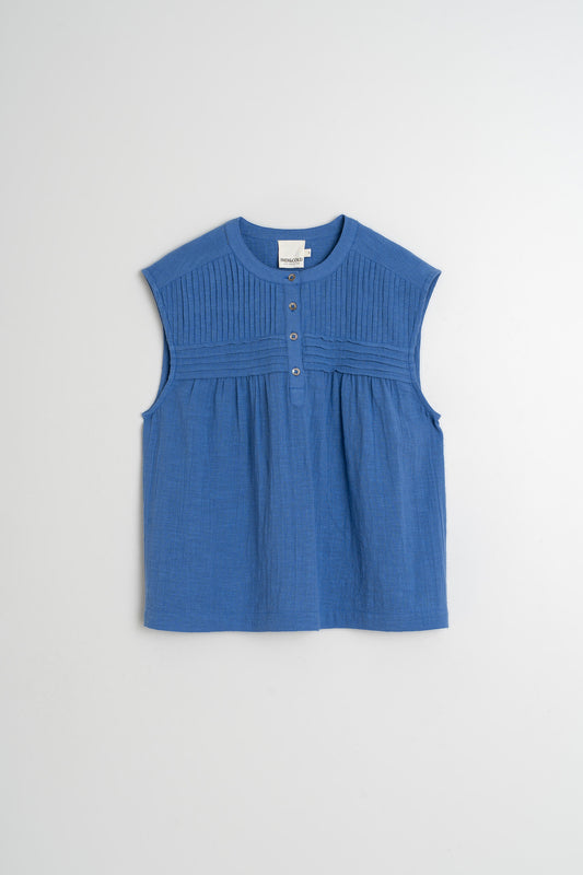 GAUZE PLEATED BLOUSE