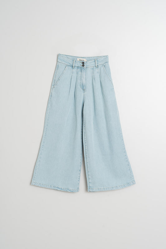 DENIM-EFFECT PANTS