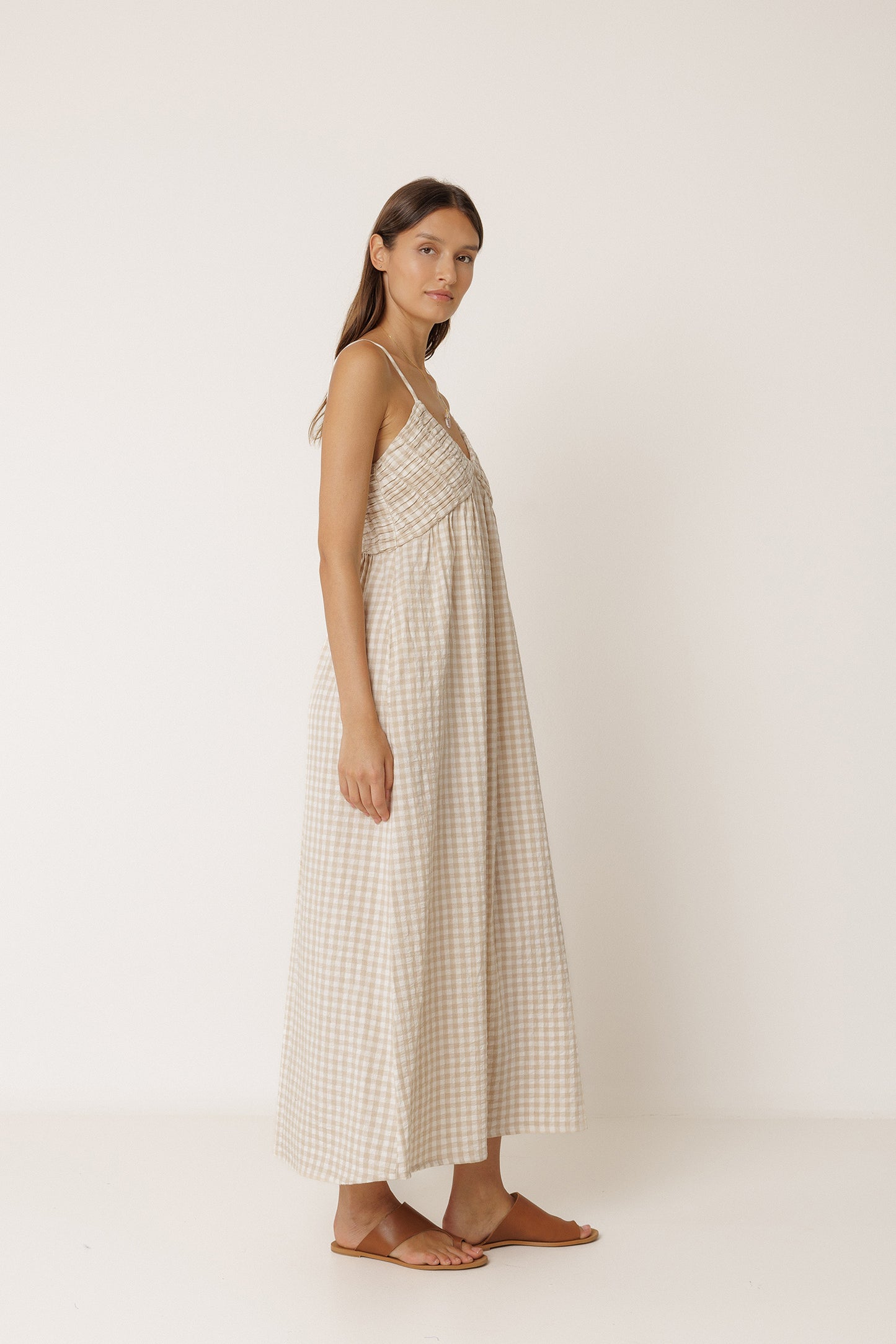 STRAPPY GINGHAM DRESS