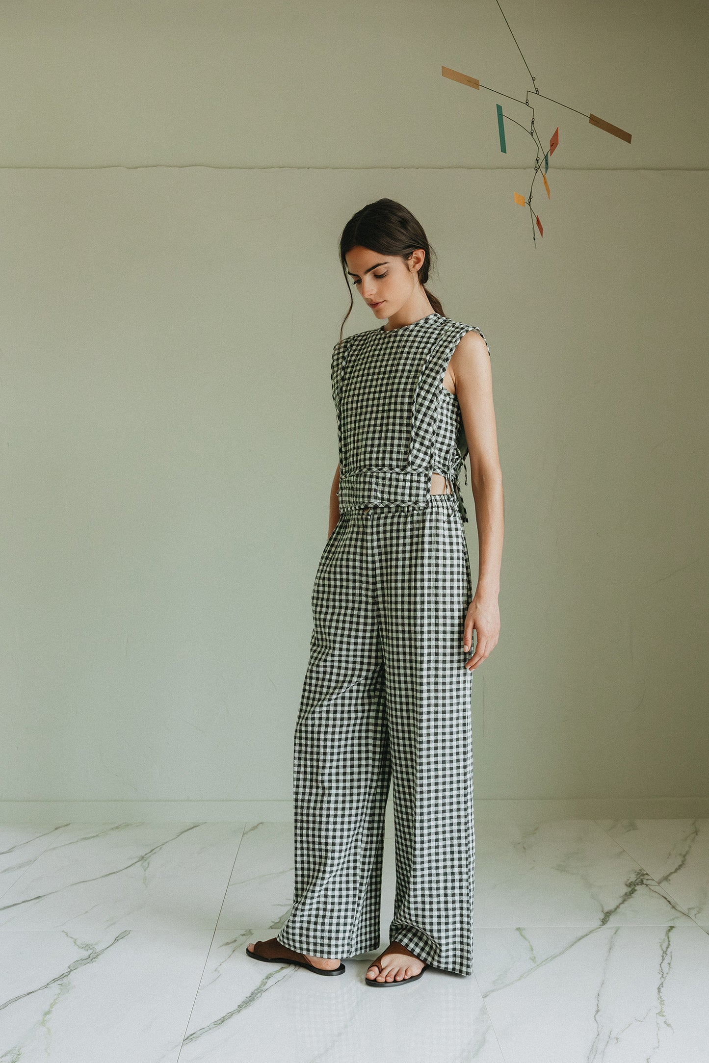 QUILTED CHECKERED TOP