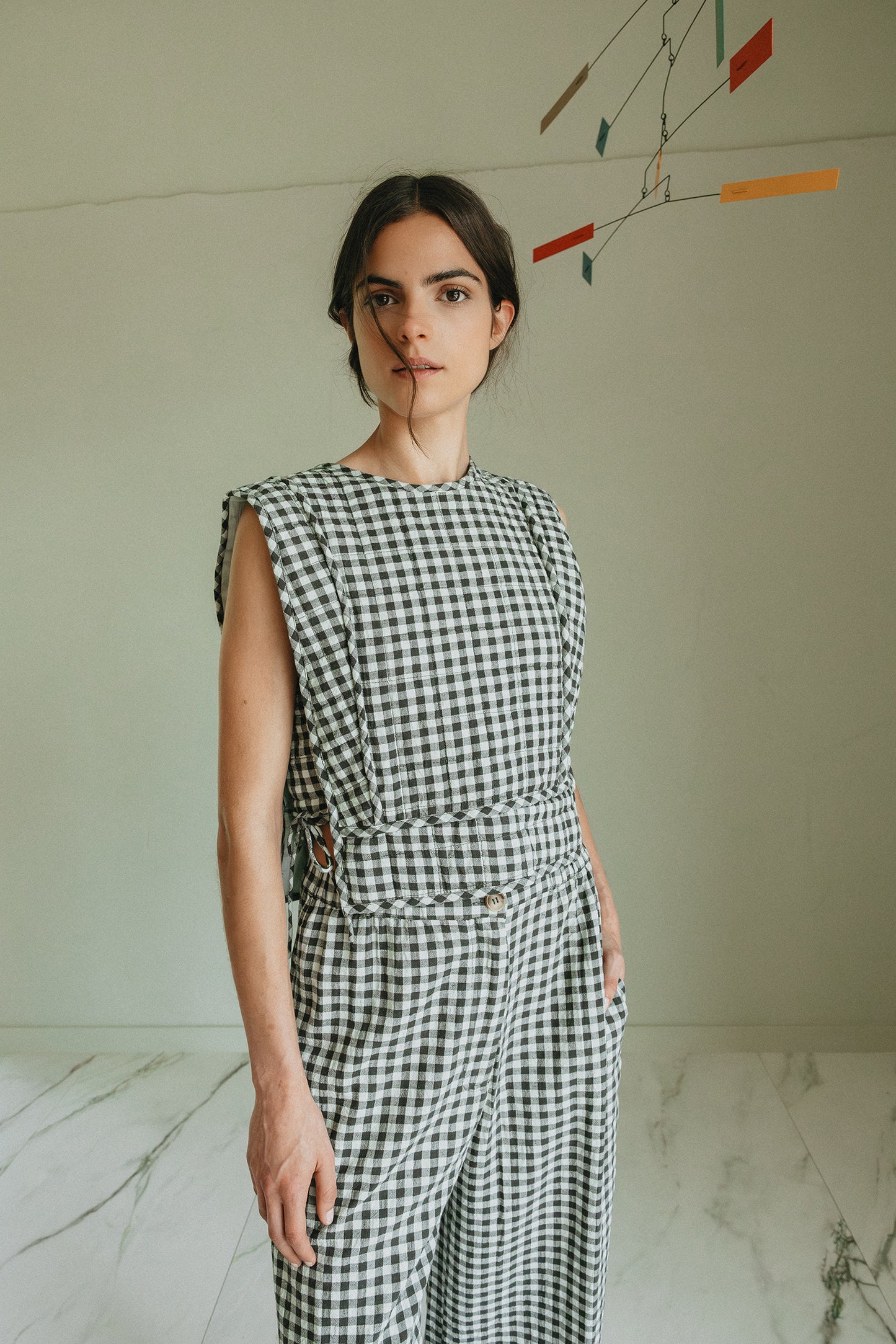 QUILTED CHECKERED TOP