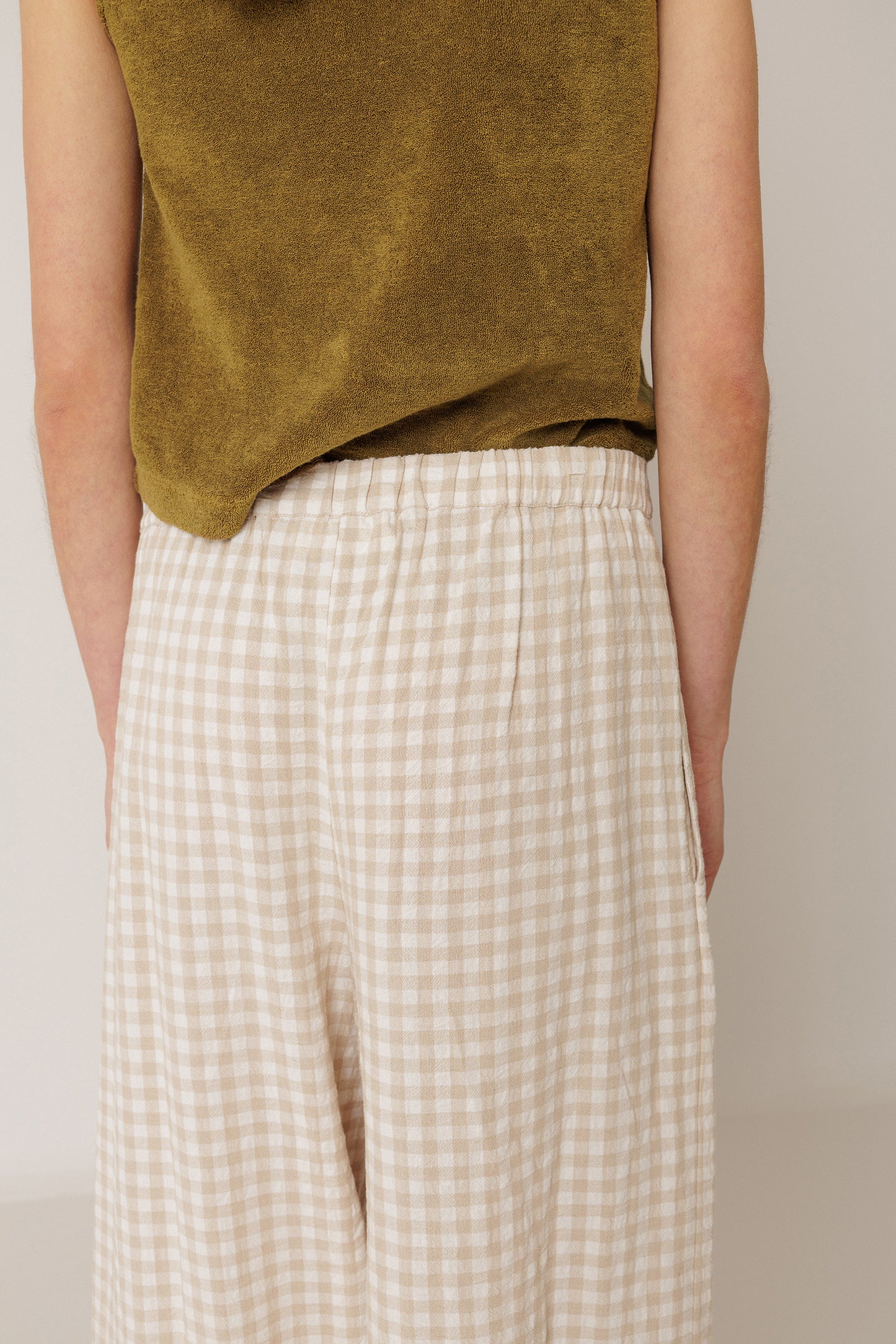ELASTIC GINGHAM PANT