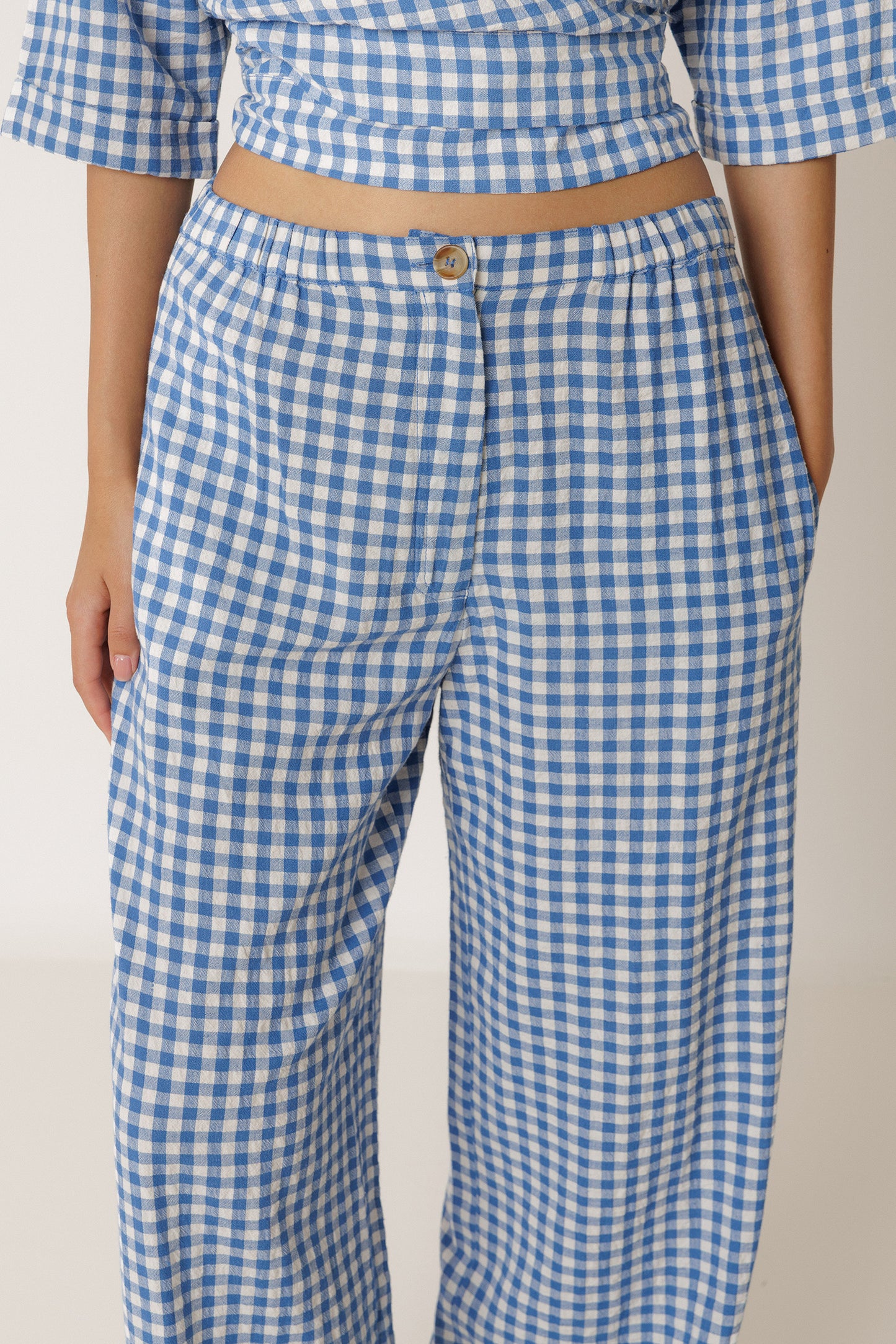 ELASTIC GINGHAM PANT