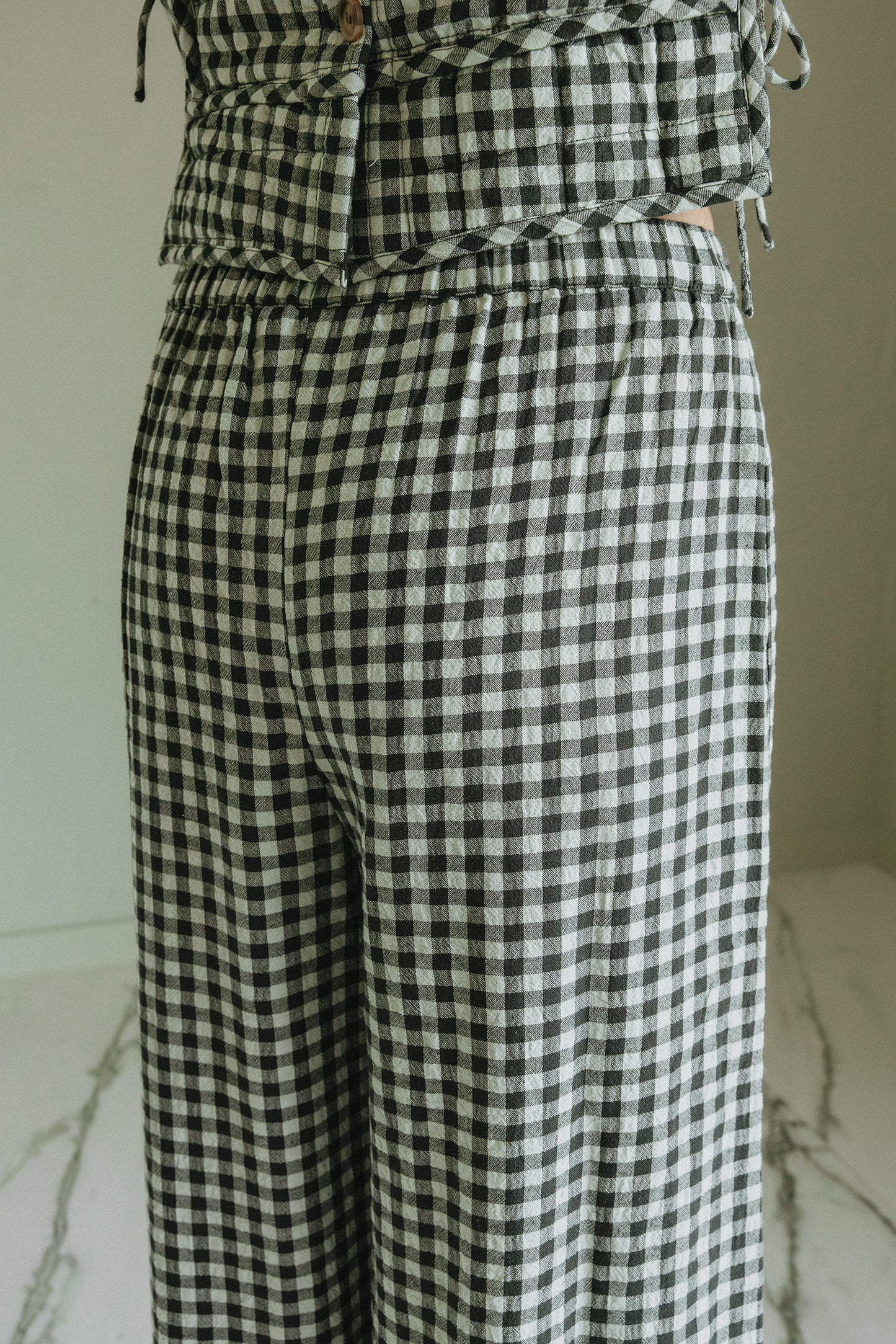 ELASTIC GINGHAM PANT