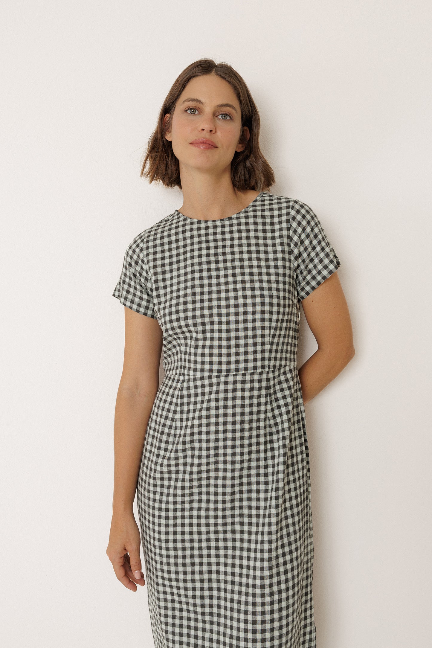LONG GINGHAM DRESS