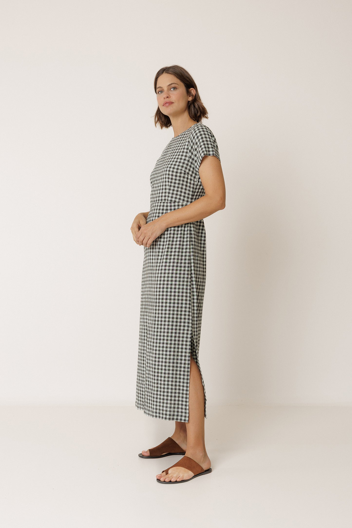 LONG GINGHAM DRESS
