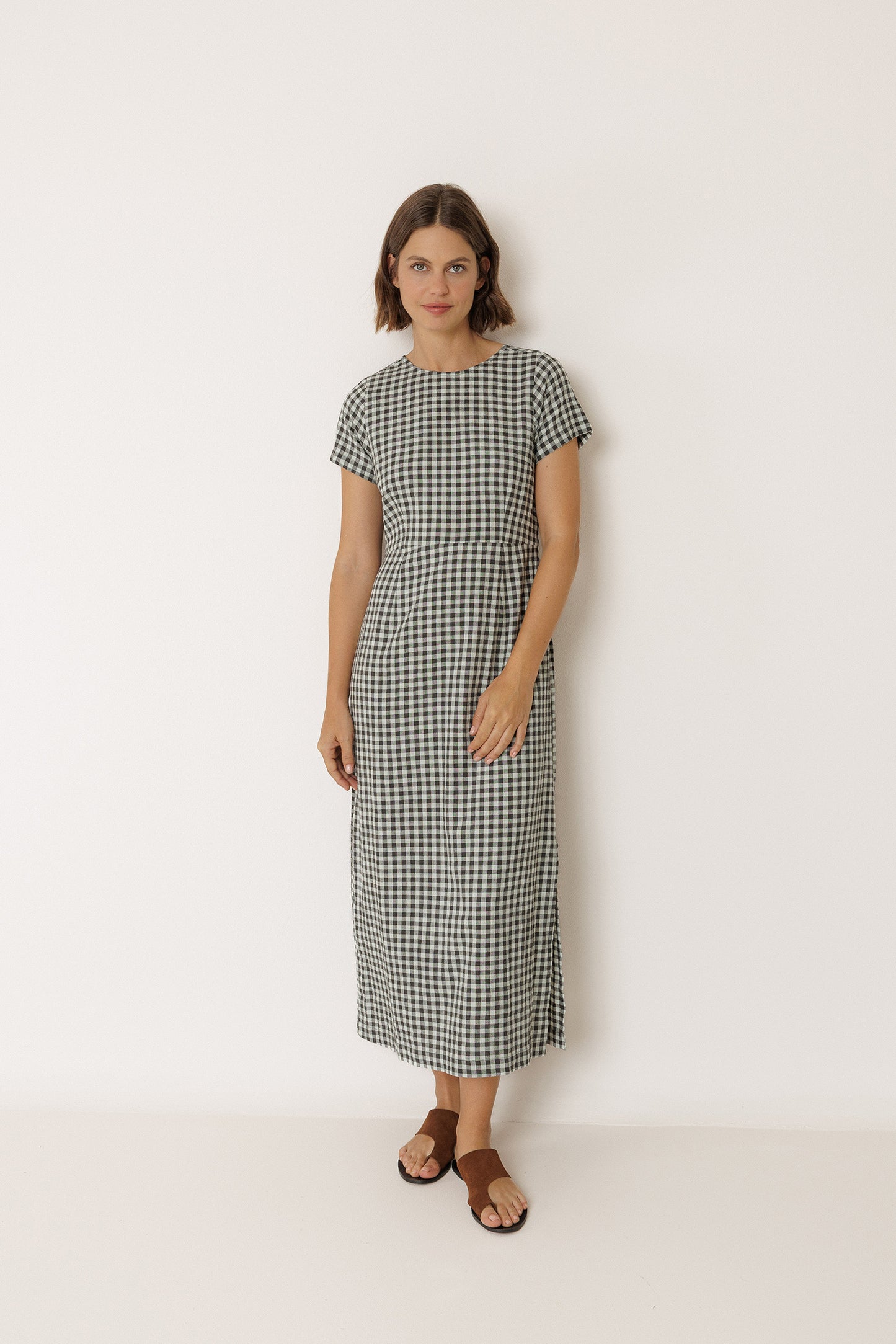 LONG GINGHAM DRESS