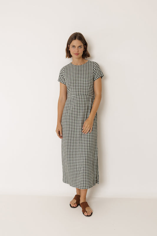 LONG GINGHAM DRESS 4