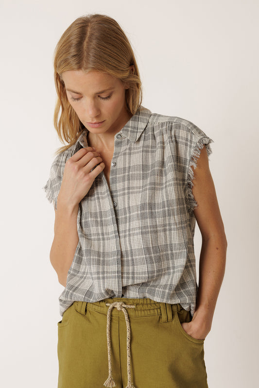 FRAYED COTTON SHIRT 1