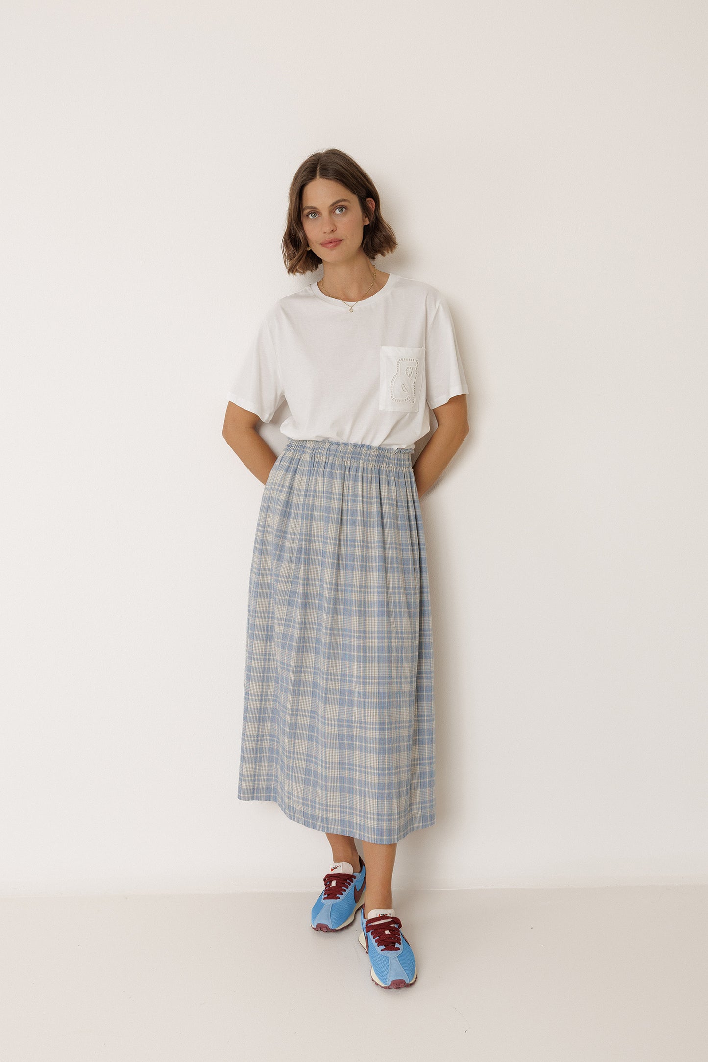 COTTON PLAID SKIRT