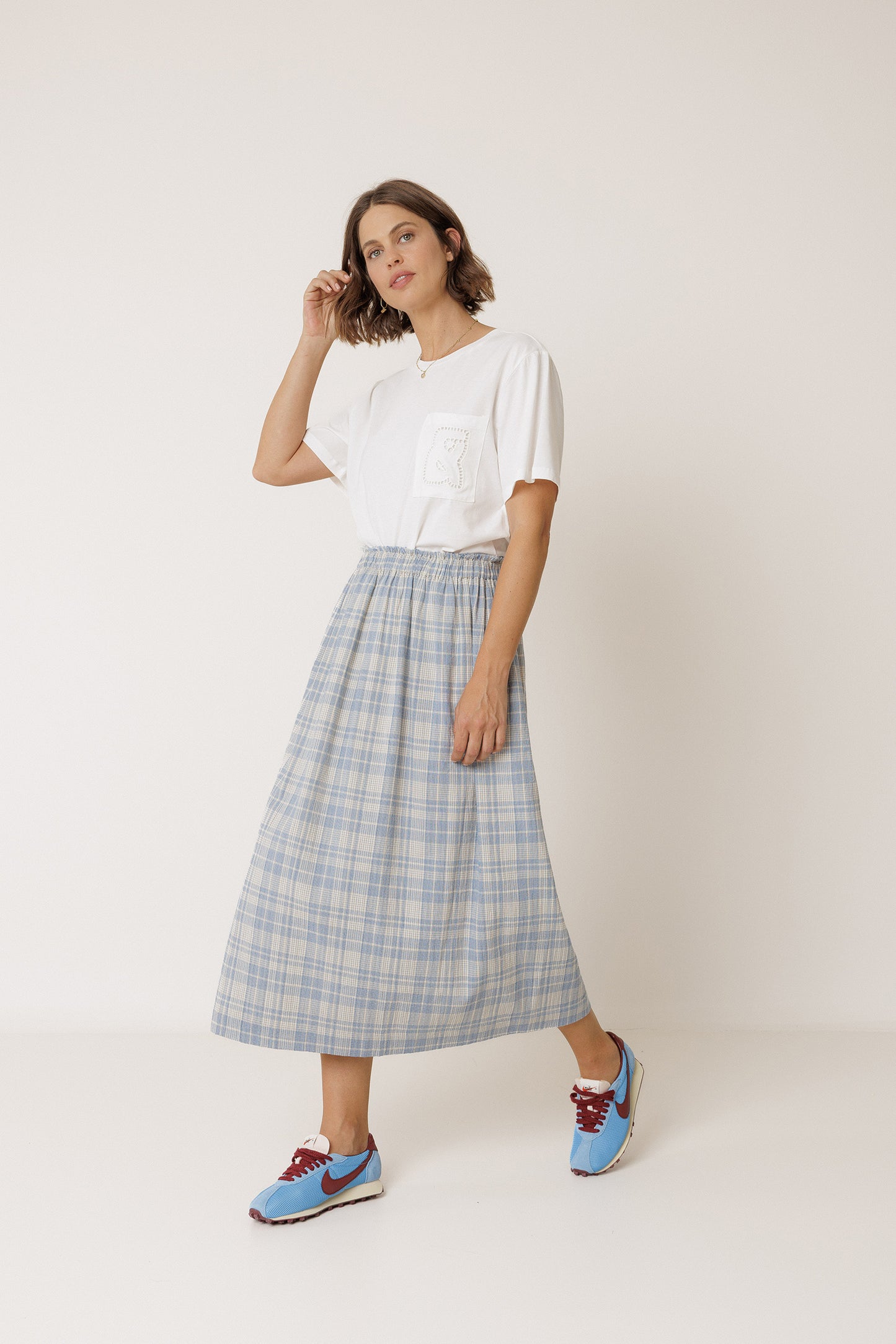 COTTON PLAID SKIRT