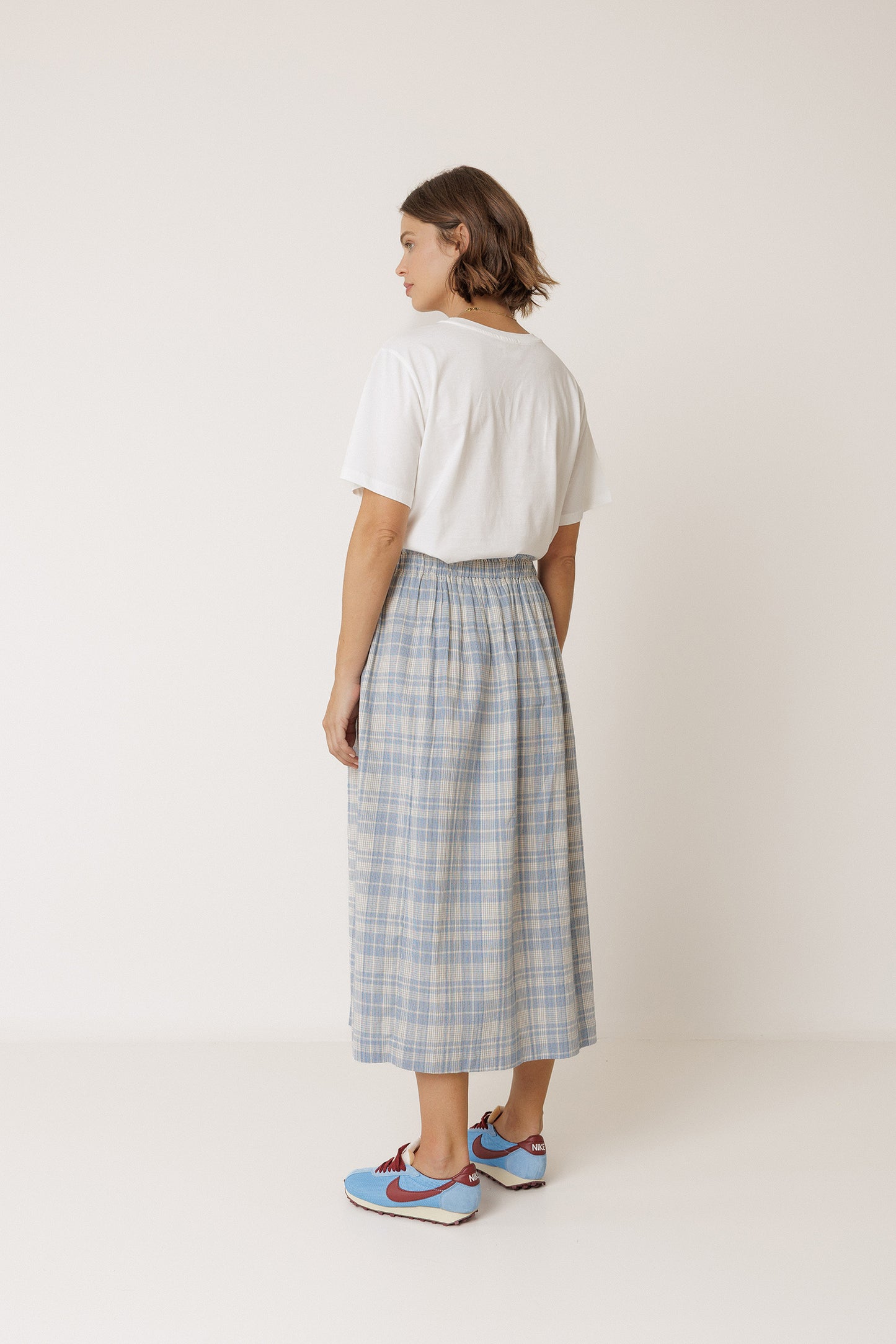 COTTON PLAID SKIRT