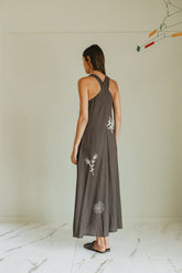 NATURAL EMBROIDERED DRESS