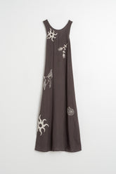 NATURAL EMBROIDERED DRESS
