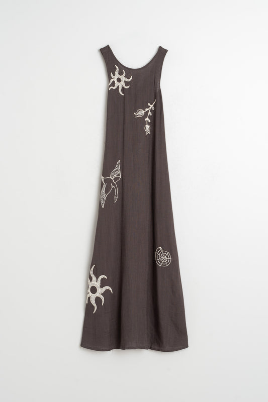 NATURAL EMBROIDERED DRESS 6